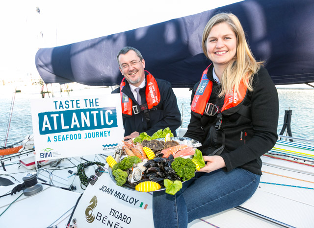 Jim O'Toole and Joan Mulloy, Mayo sailor, first Irish female to compete in Solitaire Du Figaro race