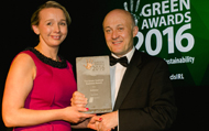 Deirdre receives the award from and Donal